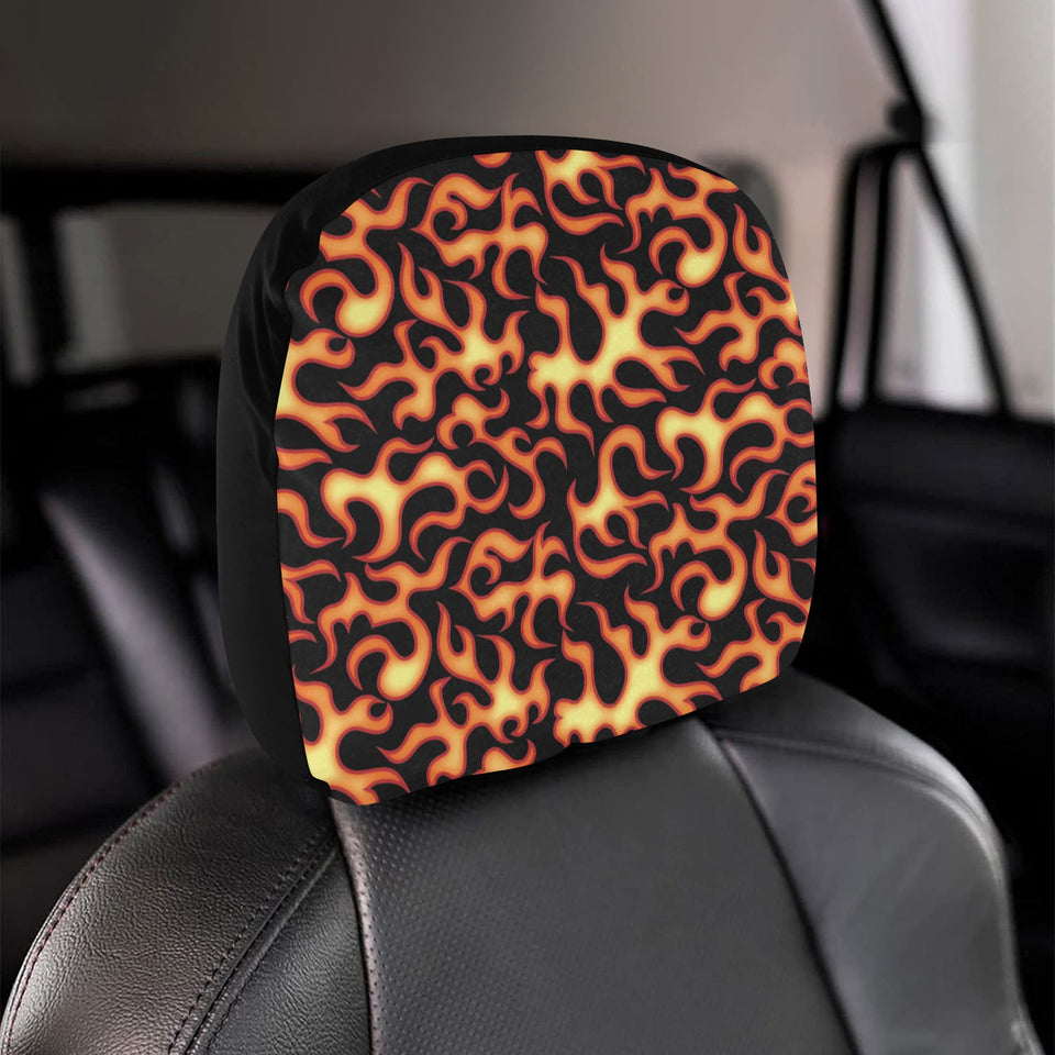 Fire flame dark pattern Car Headrest Cover