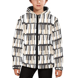 Piano Pattern Print Design 04 Kids' Boys' Girls' Padded Hooded Jacket