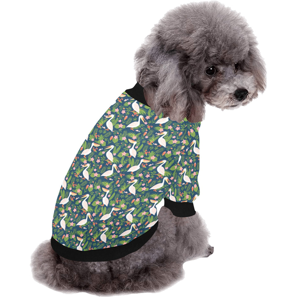 Pelican Pattern Print Design 05 All Over Print Pet Dog Round Neck Fuzzy Shirt