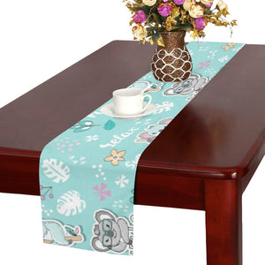 Cute koalas blue background pattern Table Runner