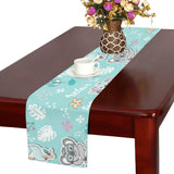 Cute koalas blue background pattern Table Runner