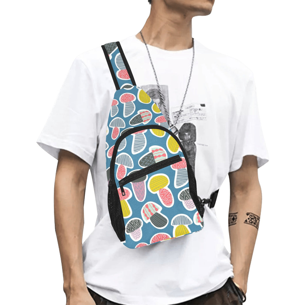 Colorful mushroom design pattern All Over Print Chest Bag