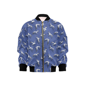Seagull Pattern Print Design 03 Kids' Boys' Girls' Bomber Jacket
