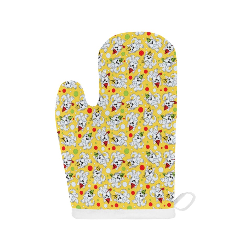Yorkshire Terrier Pattern Print Design 05 Heat Resistant Oven Mitts
