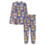 Sugar skull flower pattern Women's All Over Print Pajama Set