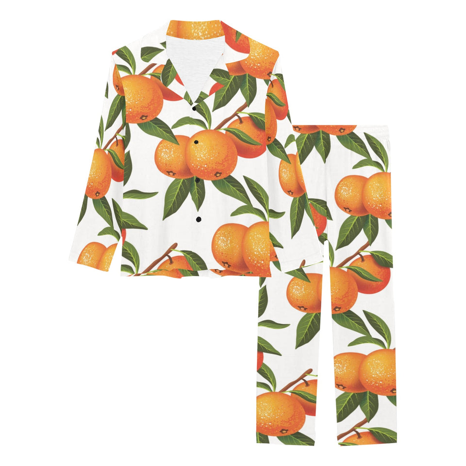 Oranges pattern background Women's Long Pajama Set