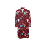 Pretzels Pattern Print Design 05 Men's Long Sleeve Belted Night Robe