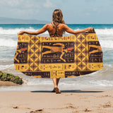 Egypt Hieroglyphics Pattern Print Design 05 Beach Towel
