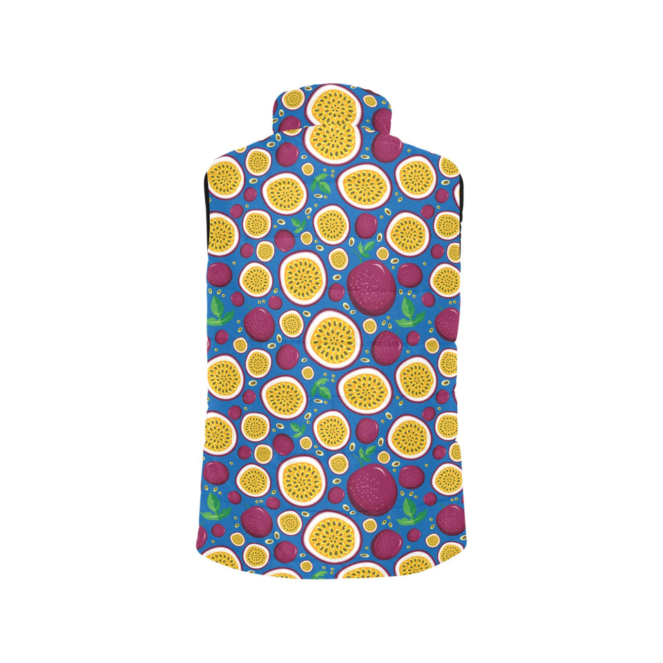 Passion fruit blue background Women's Padded Vest