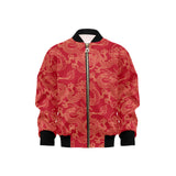 Gold dragons red background Kids' Boys' Girls' Bomber Jacket