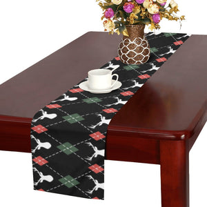 Deer Christmas new year pattern argyle Table Runner