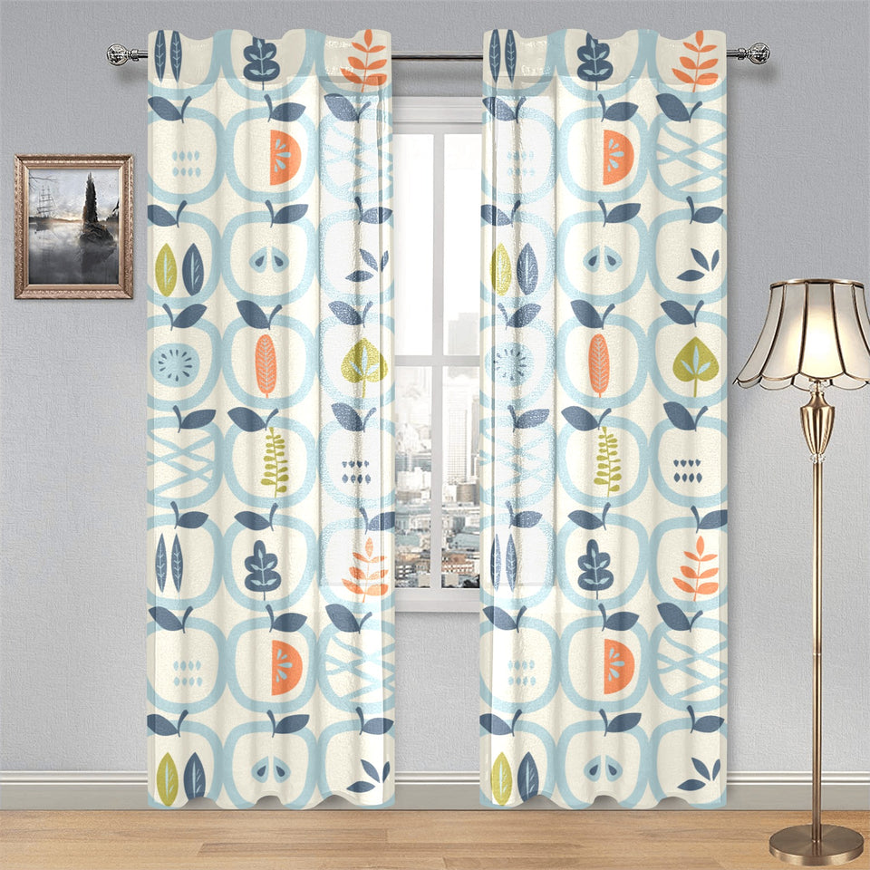 apples leaves pattern Gauze Curtain