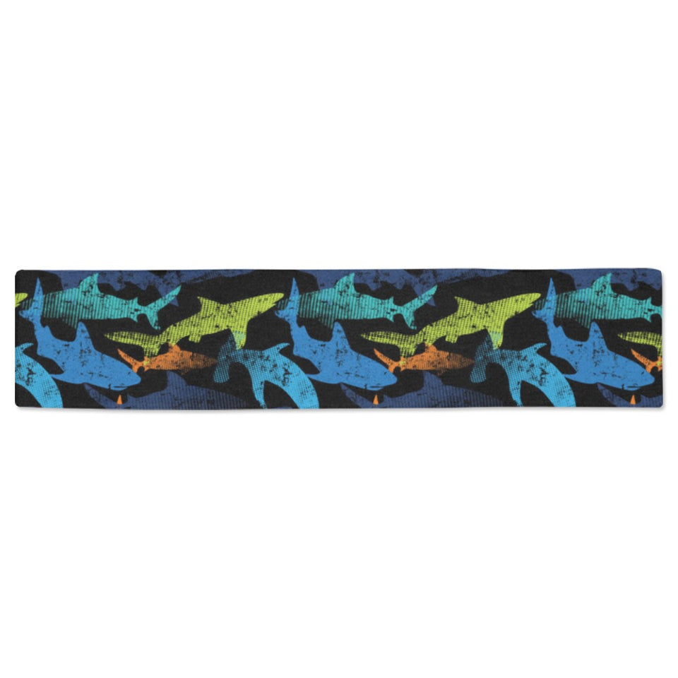 Colorful shark Table Runner