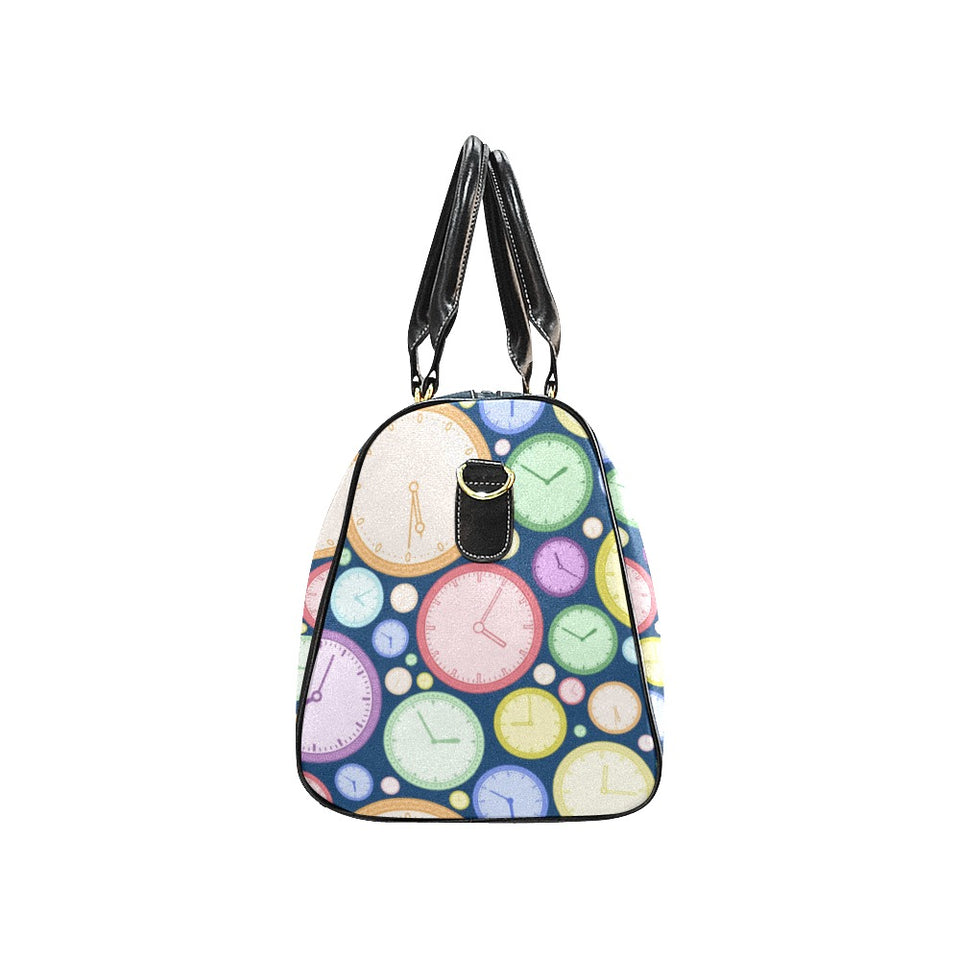 Colorful clock background Travel Bag