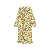 Popcorn Pattern Print Design 03 Blanket Robe with Sleeves