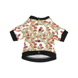 Red tulips and daffodils pattern All Over Print Pet Dog Round Neck Fuzzy Shirt