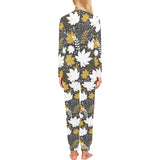 Beautiful gold autumn maple leaf pattern Women's All Over Print Pajama Set