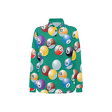 Billiard Ball Pattern Print Design 01 Women's Long Sleeve Polo Shirt