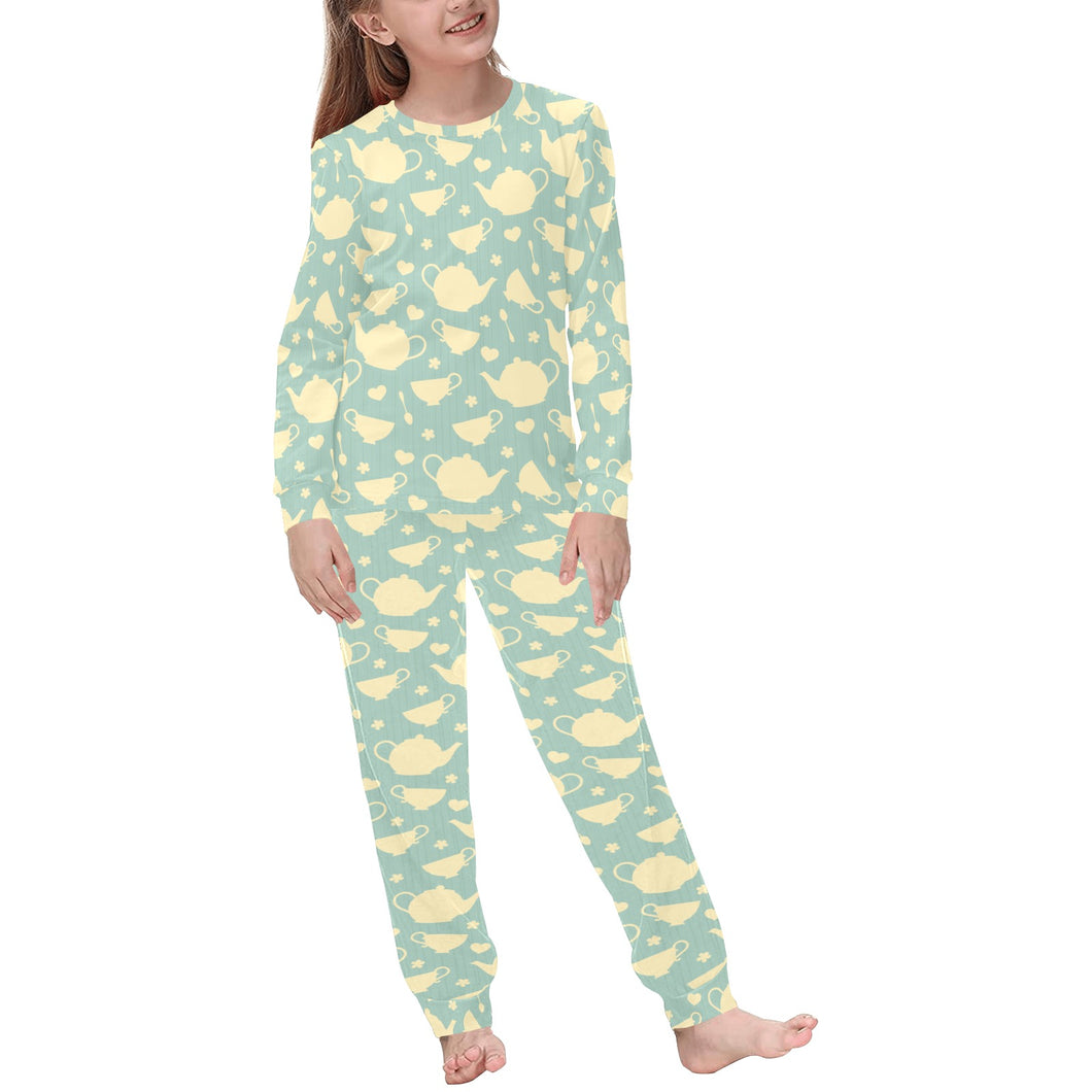 Tea pots Pattern Print Design 02 Kids' Boys' Girls' All Over Print Pajama Set