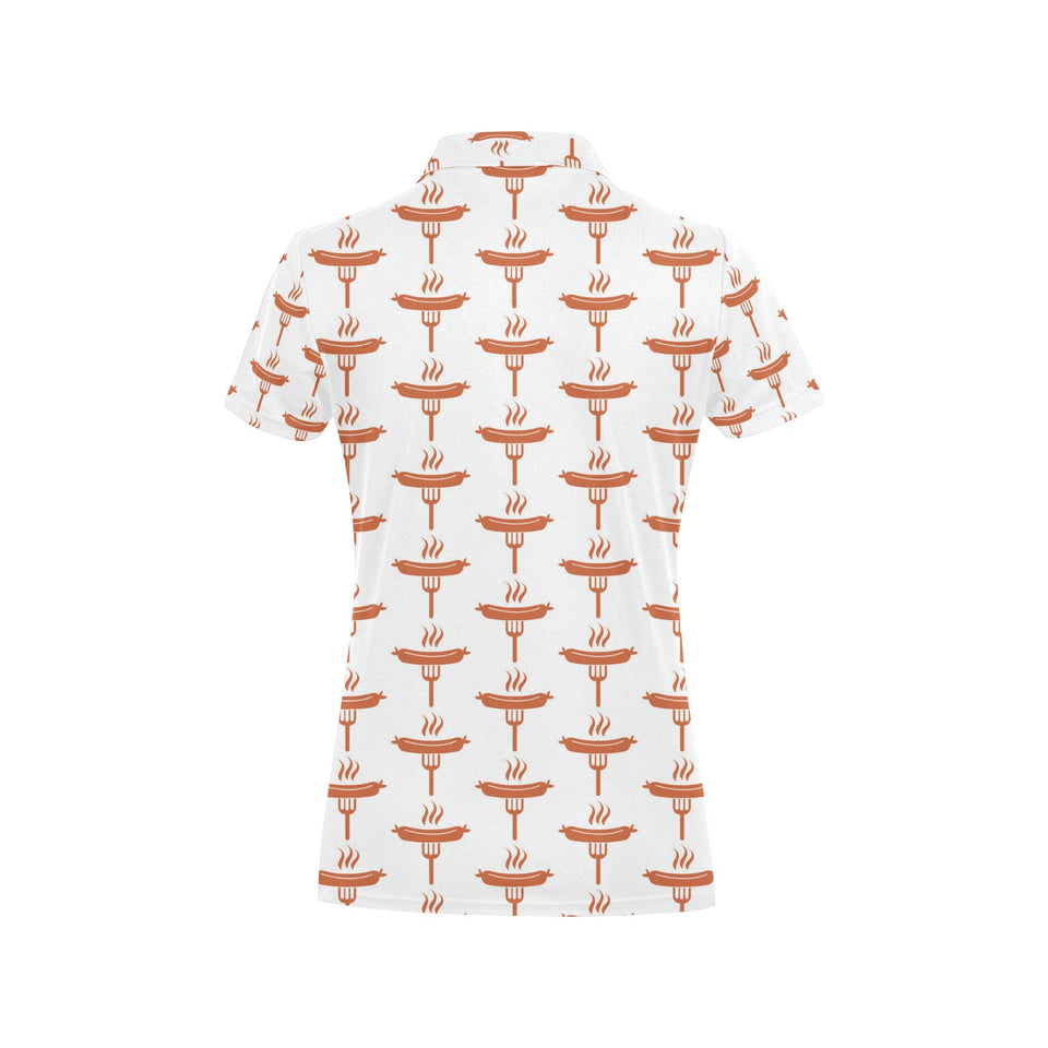 Sausage Pattern Print Design 05 Women's All Over Print Polo Shirt