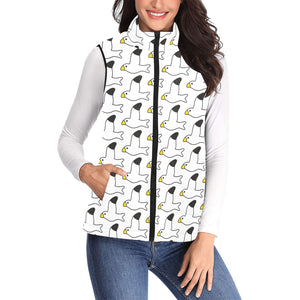 Seagull Pattern Print Design 05 Women's Padded Vest