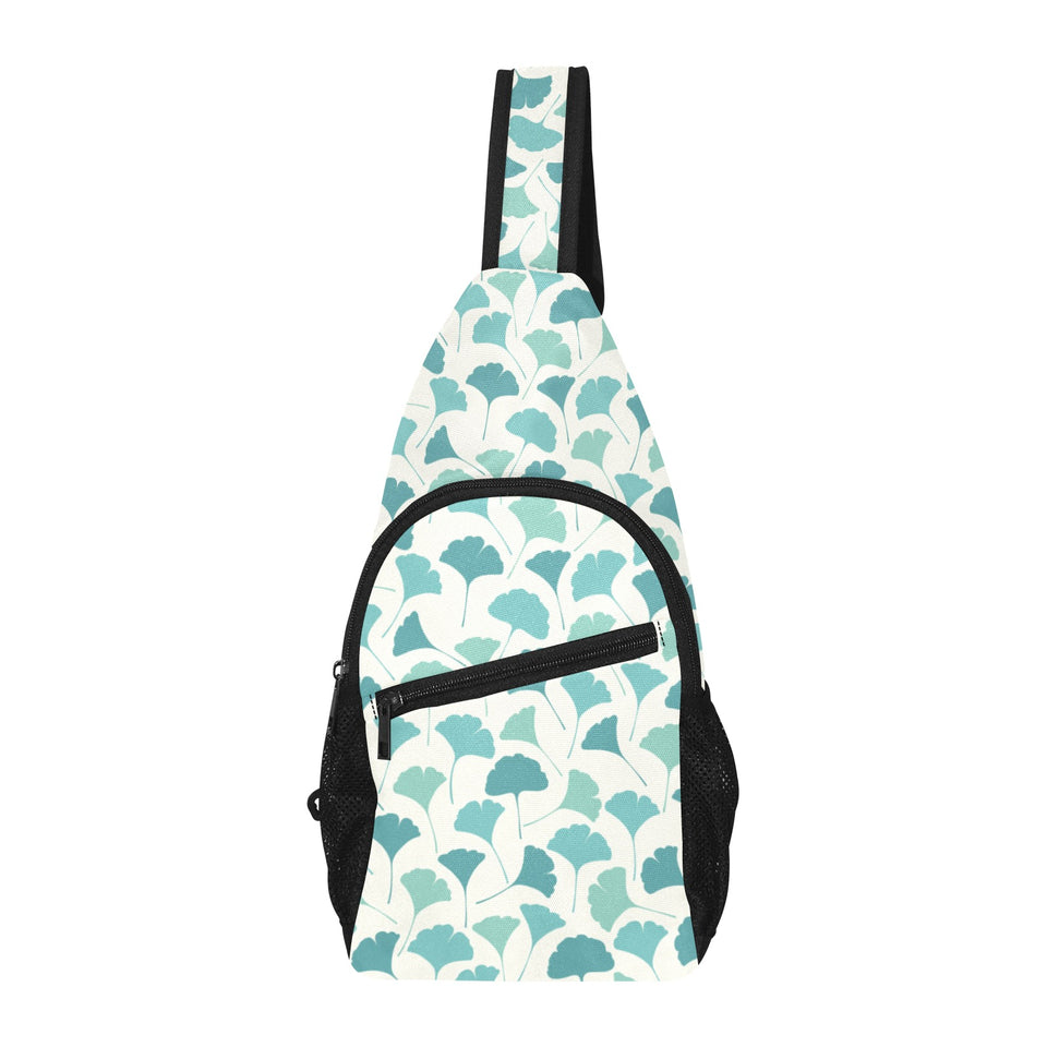 Green ginkgo leaves pattern All Over Print Chest Bag
