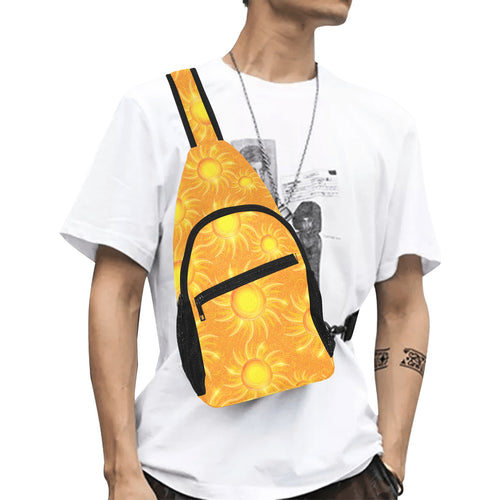 Sun orange background All Over Print Chest Bag