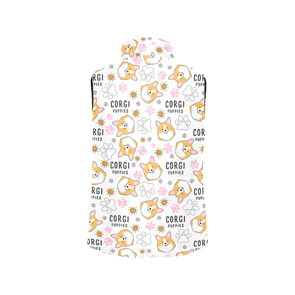 Corgi Dog Pattern Women's Padded Vest