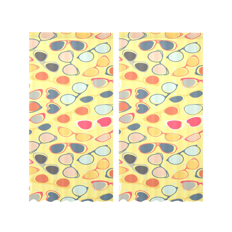 Sun Glasses Pattern Print Design 05 Gauze Curtain