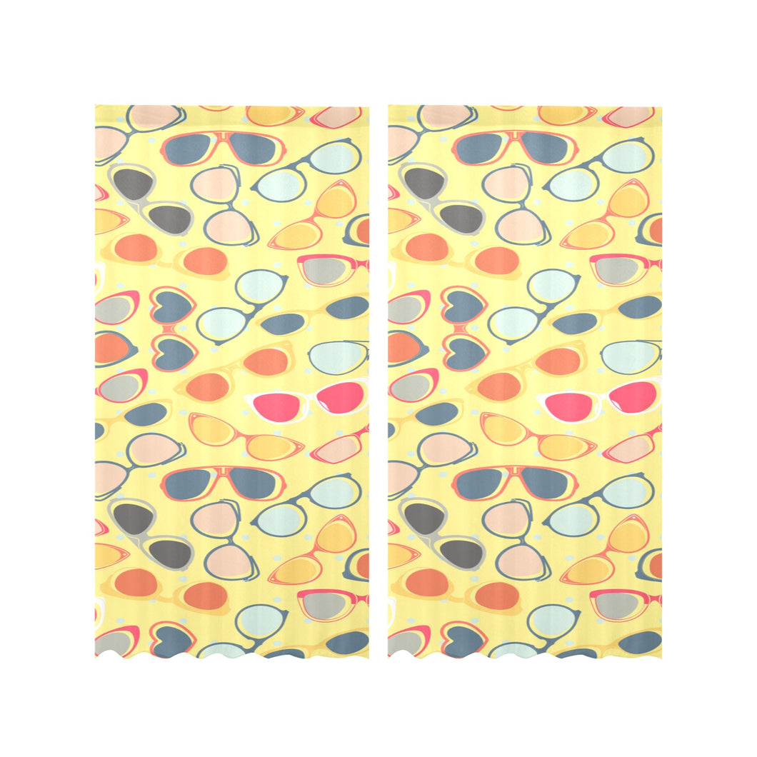 Sun Glasses Pattern Print Design 05 Gauze Curtain