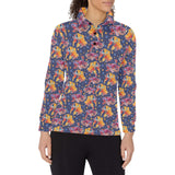 Goldfish Pattern Print Design 05 Women's Long Sleeve Polo Shirt