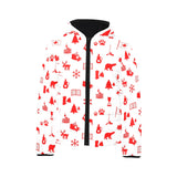 Canada Pattern Print Design 04 Kids' Boys' Girls' Padded Hooded Jacket