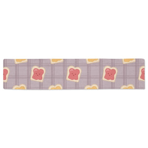Bread Toast Pattern Print Design 05 Table Runner