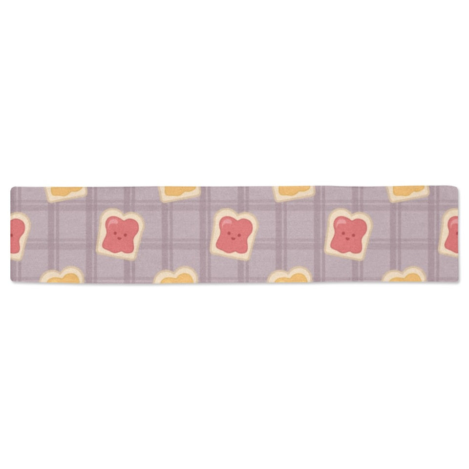 Bread Toast Pattern Print Design 05 Table Runner