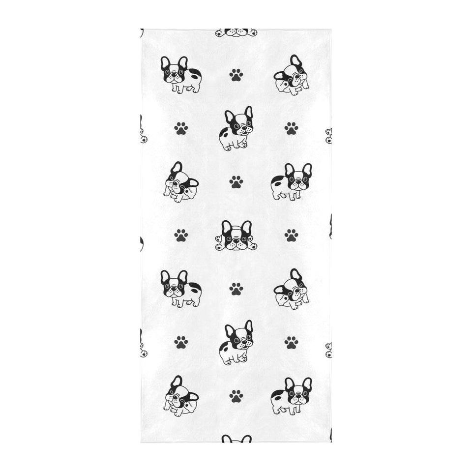 Cute french bulldog paw pattern Beach Towel