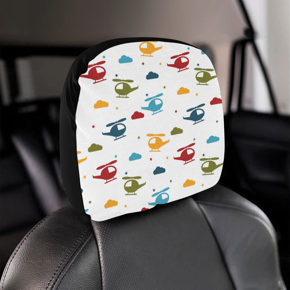 Colorful helicopter pattern Car Headrest Cover