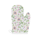 Beautiful pink lotus waterlily leaves pattern Heat Resistant Oven Mitts