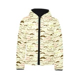 Mustache Beard Pattern Print Design 01 Kids' Boys' Girls' Padded Hooded Jacket
