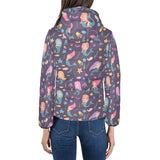 beautiful mermaid Fish jellyfish algae other marin Women's Padded Hooded Jacket