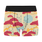 Red Bonsai gray sun japanese pattern Men's All Over Print Boxer Briefs Men's Underwear