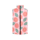 Grapefruit leaves flower pink background Women's Padded Vest