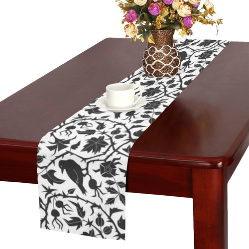 Crow dark floral pattern Table Runner