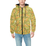 Corn Pattern Print Design 01 Men's Padded Hooded Jacket