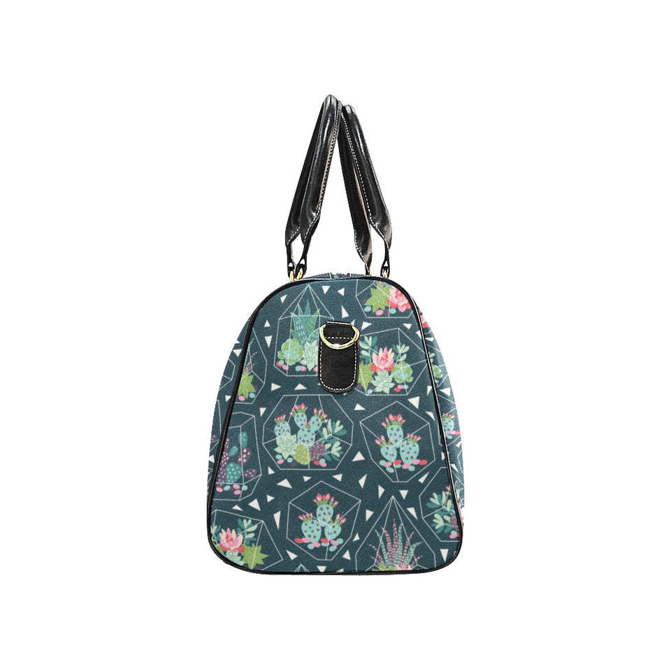 Cactus glass terrarium pattern Travel Bag