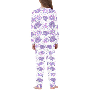 Hedgehog Pattern Print Design 05 Kids' Boys' Girls' All Over Print Pajama Set