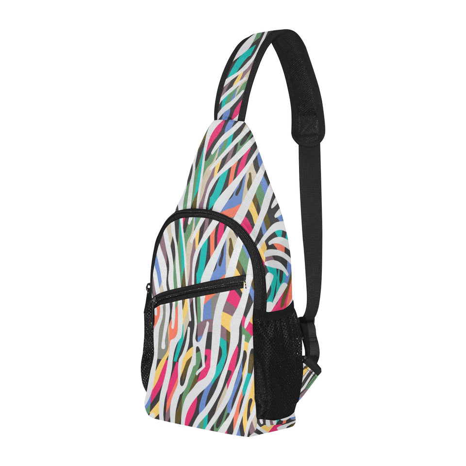 Colorful zebra skin pattern All Over Print Chest Bag