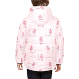 Poodle dog pink color theme Kids' Boys' Girls' Padded Hooded Jacket