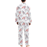 Watercolor sea turtle jellyfish pattern Men's Long Pajama Set