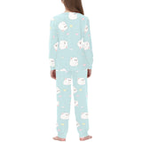 White cute hamsters heart pattern Kids' Boys' Girls' All Over Print Pajama Set