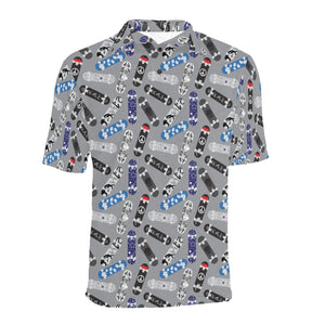 Skate Board Pattern Print Design 03 Men's All Over Print Polo Shirt